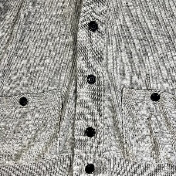 J Crew Cardigan Mens L Gray Knit Lambswool Shawl Neck Sweater Grandpa Basic - Picture 3 of 10